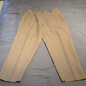 Alia Neutral-Camel Straight-Leg Trousers